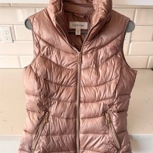 Calvin Klein Women's Metallic Vest - Rose Gold